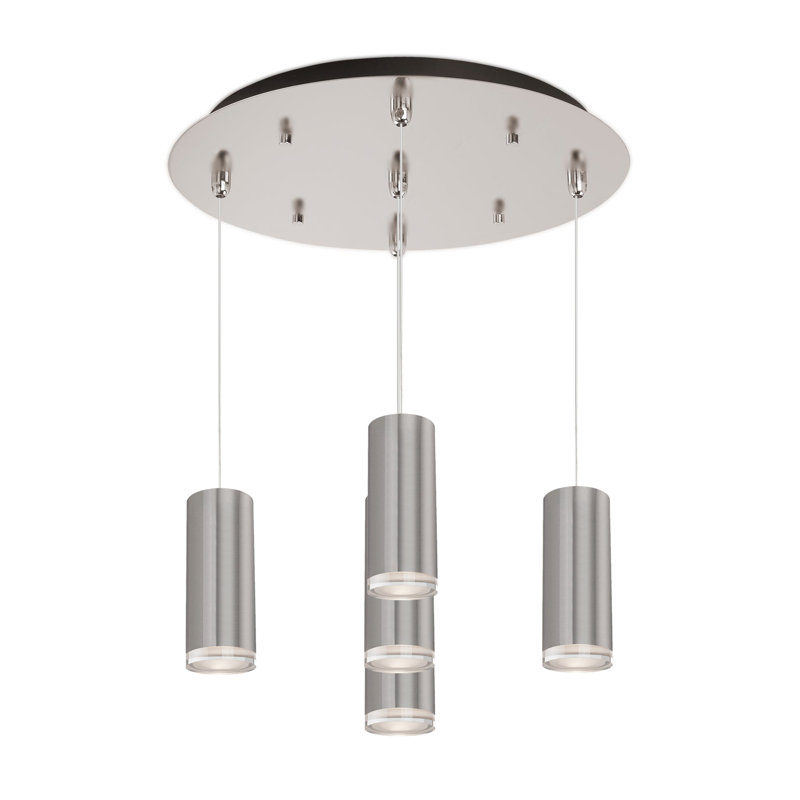 Cameo LED Pendant, Brushed Nickel, 5 Lights, 42 W