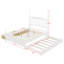 Base de lit plateforme avec lit gigogne simple TG et 2 tiroirs de rangement, lit en bois avec tête de lit à broche-133280382