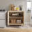 2-Door Accent Cabinet with Fluted Fronts and Adjustable Shelf