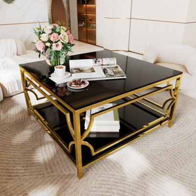 Table basse carrée en verre
