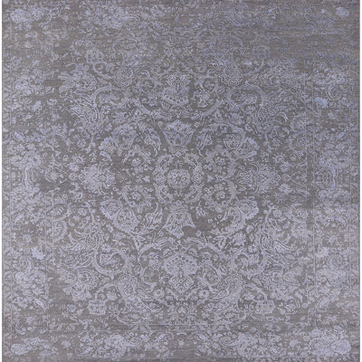 Tapis gris à motif floral Hultgren