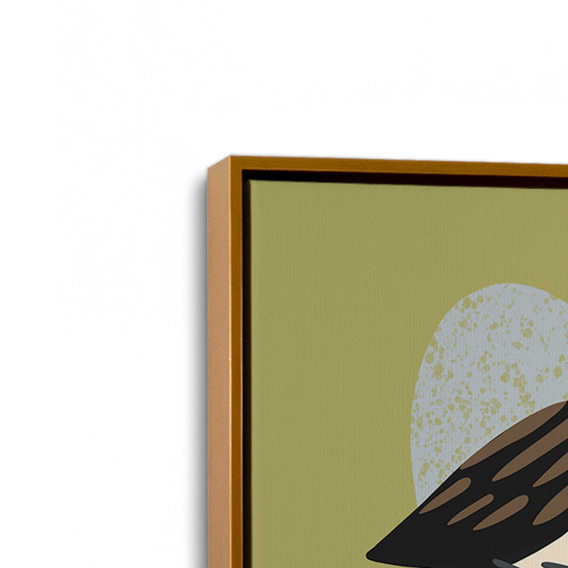 Cinq oiseaux par Renea L Thull, reproduction d'art, 32" H x 24" W, Floater Frame, Gold