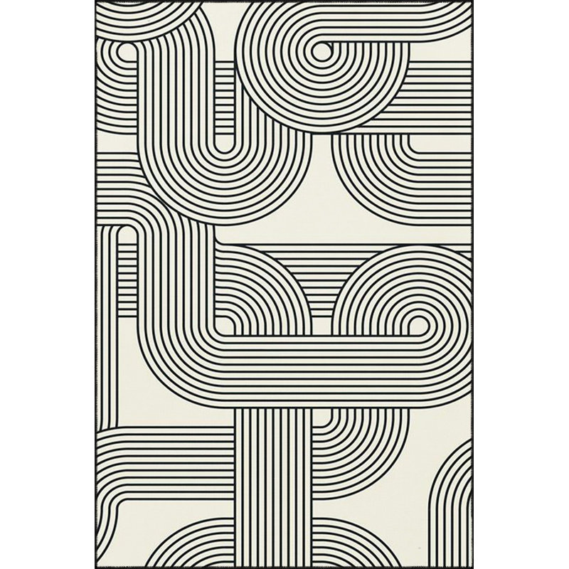 Tapis noir lavable à rayures, Sous-tapis rectangulaire 2 pi 6 po x 4 pi 11 po