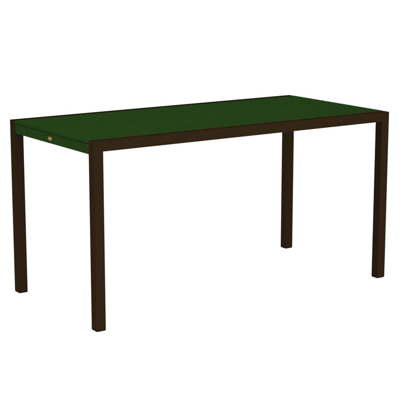 Table de comptoir POLYWOOD Surf City, Bronze texturé / Forêt tropicale, 36 po x 73 po