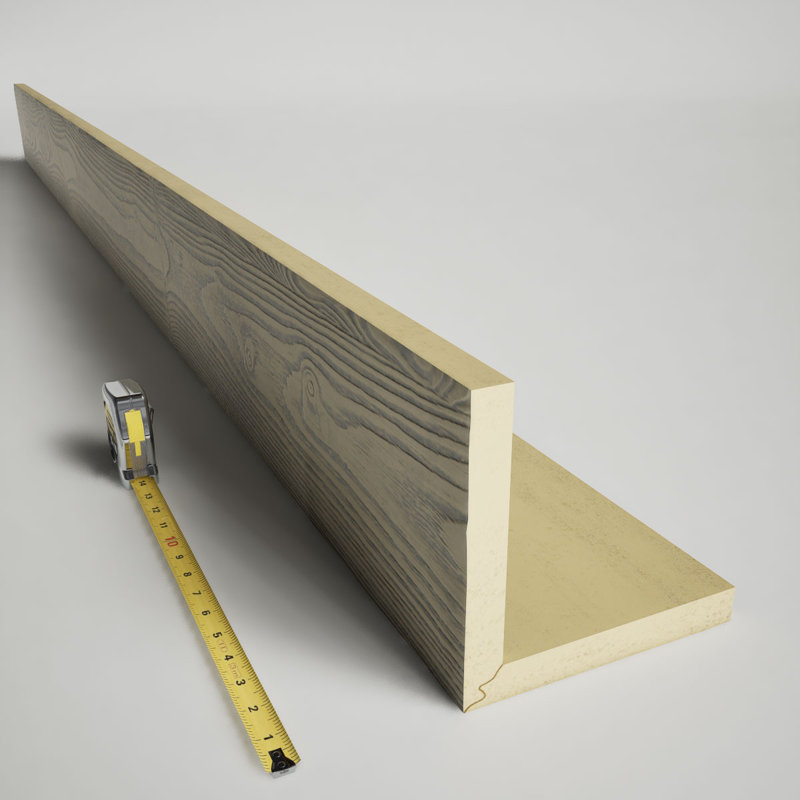 Poutre de plafond à 2 côtés en faux bois Endurathane sablé (poutre en L), H 4 po x l 4 po, Bois flottant, 16'L