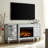 W 57" X D 15 " X H 25.6" Flash Silver Combination Tv Fireplace Cabinet