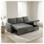 Canapé-lit convertible moderne en forme de L de 212 cm avec méridienne de rangement, canapé d'angle en tissu flanelle gris foncé pour salon