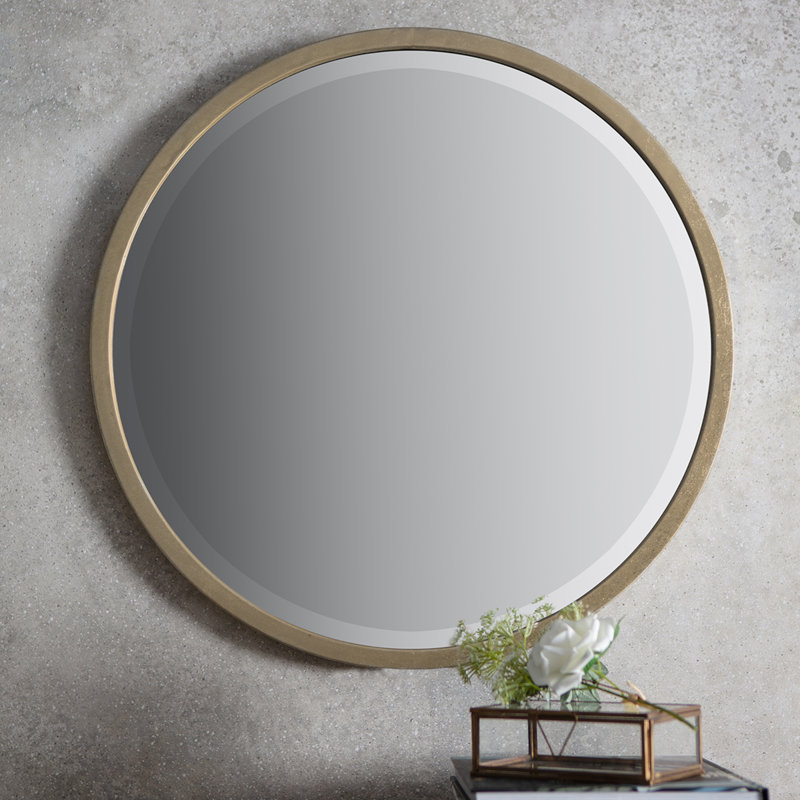 Thora Metal Round Wall Mirror, 80cm H x 80cm W, WF Higgins Round Black