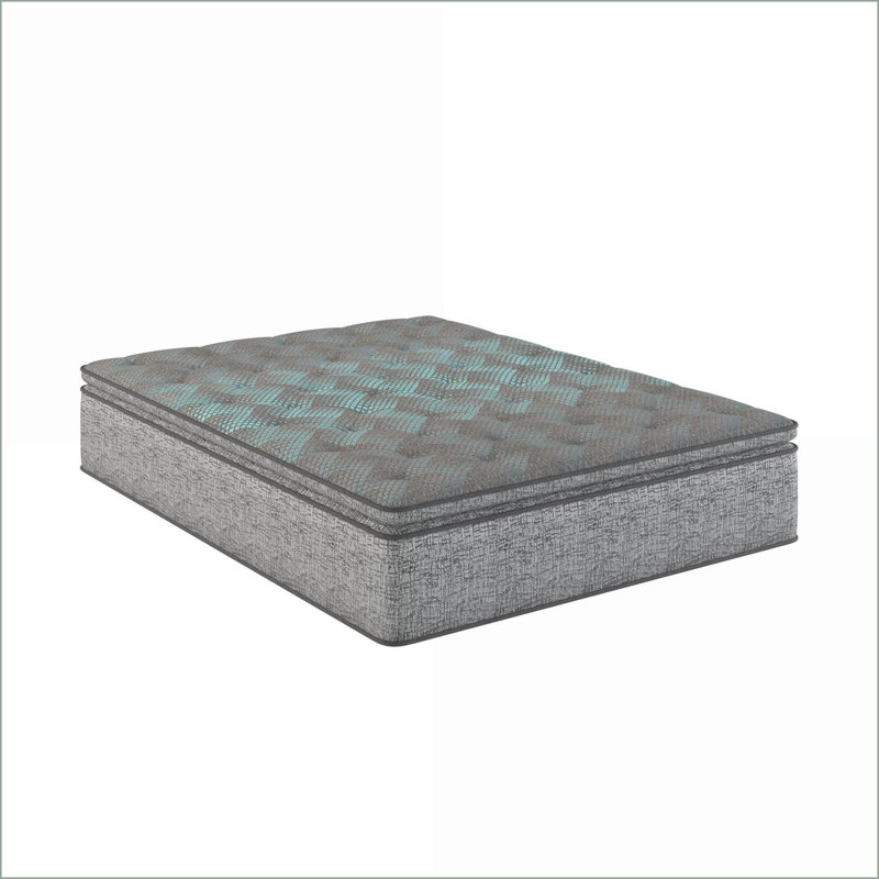 Mattresses | Restonic Comfort Care 14'' Euro Top Hybrid Mattress, Twin Plush | Foam | Grey+Blue, Twin, 14"