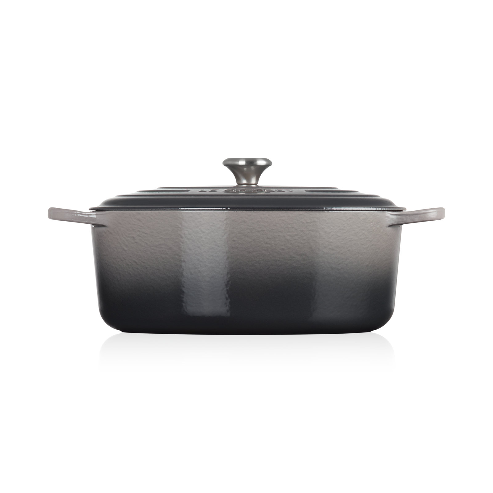 Le Creuset Enameled Cast Iron Oval Dutch Oven with Lid, 6.75 quarts, Oyster/Silver