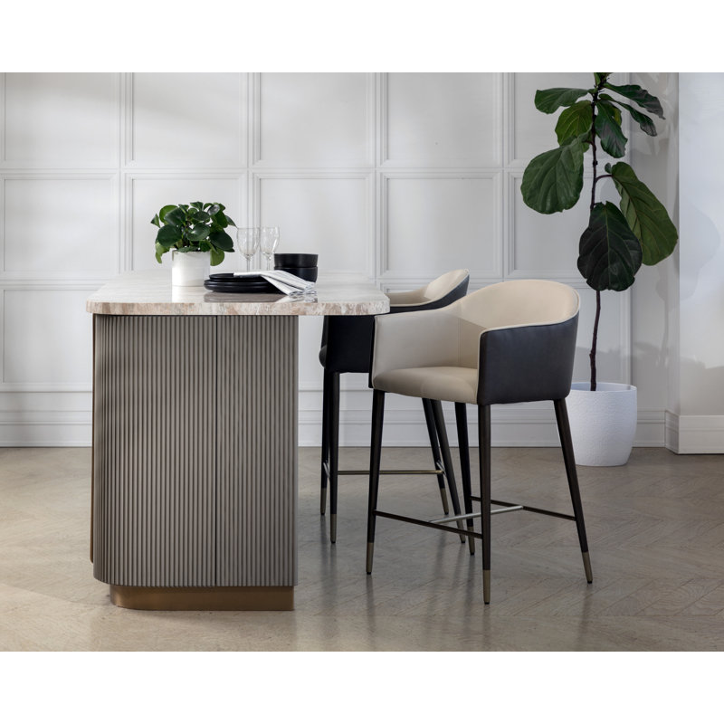 Kylin Upholstered Stool with Metal Frame