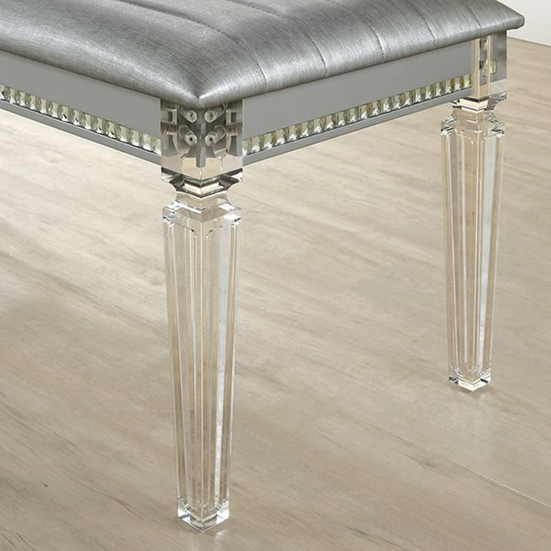 Elisabetta entryway bench, bedroom bench, dining bench, 19.63”H x  54”W x 18.13”D, Antique White