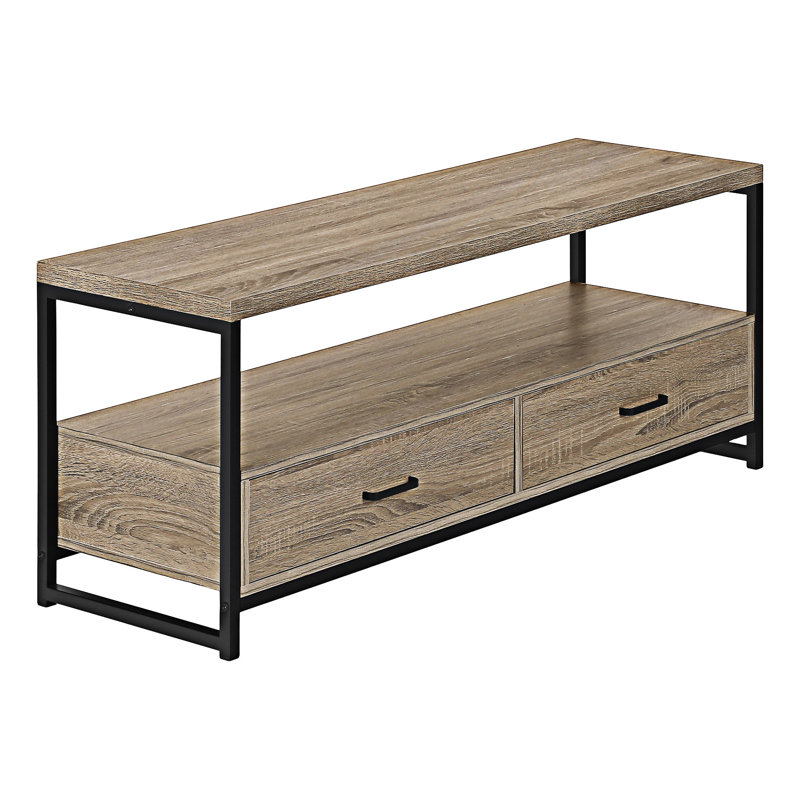 Meuble télé avec espace de rangement multimédia, Taupe, 19.75"H x 47.25"W x 15.5"W