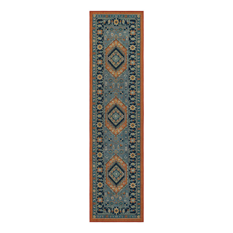 Tapis intérieur / extérieur Felipe Marlenia, Tapis de couloir 2 pi 7 po x 10 pi