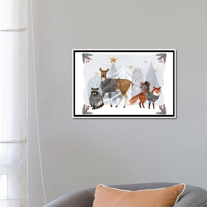 Cozy Christmas Collection A par Victoria Borges - impression d'art graphique, H 18 po x l 26 po x P 1,5 po, Aucun mat