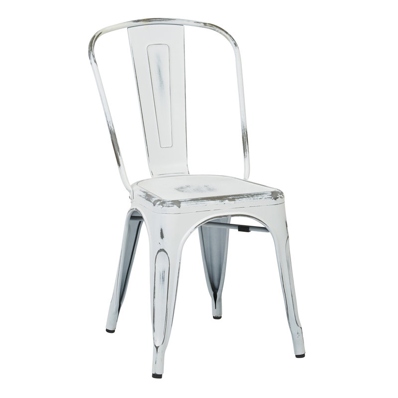 Chaise de salle à manger vieillie Grose, Blanc