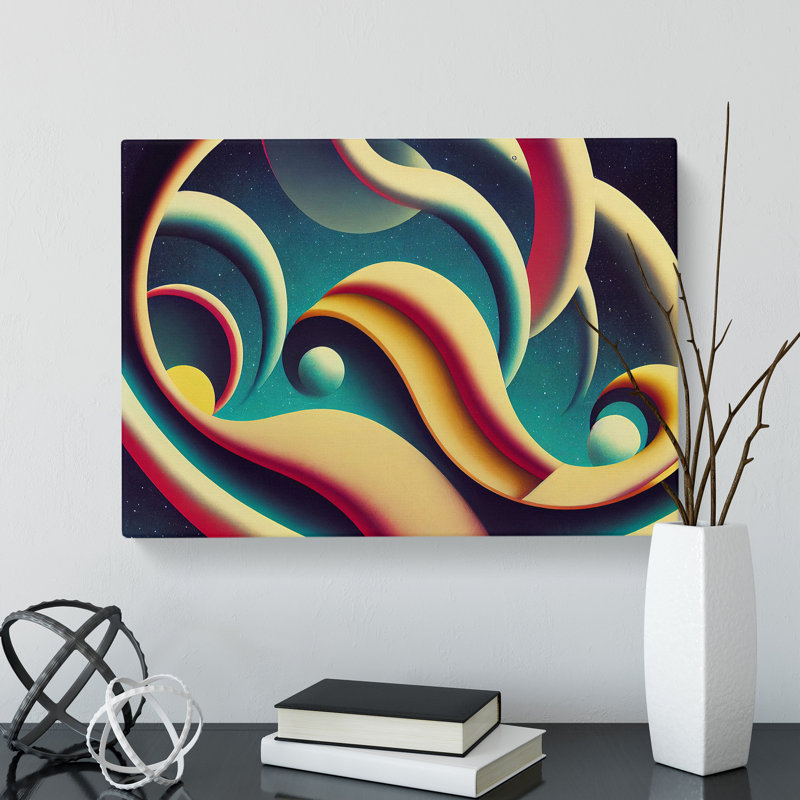 Galaxy Art Deco Abstract - Wrapped Canvas, 50cm H x 76cm W x 3cm D
