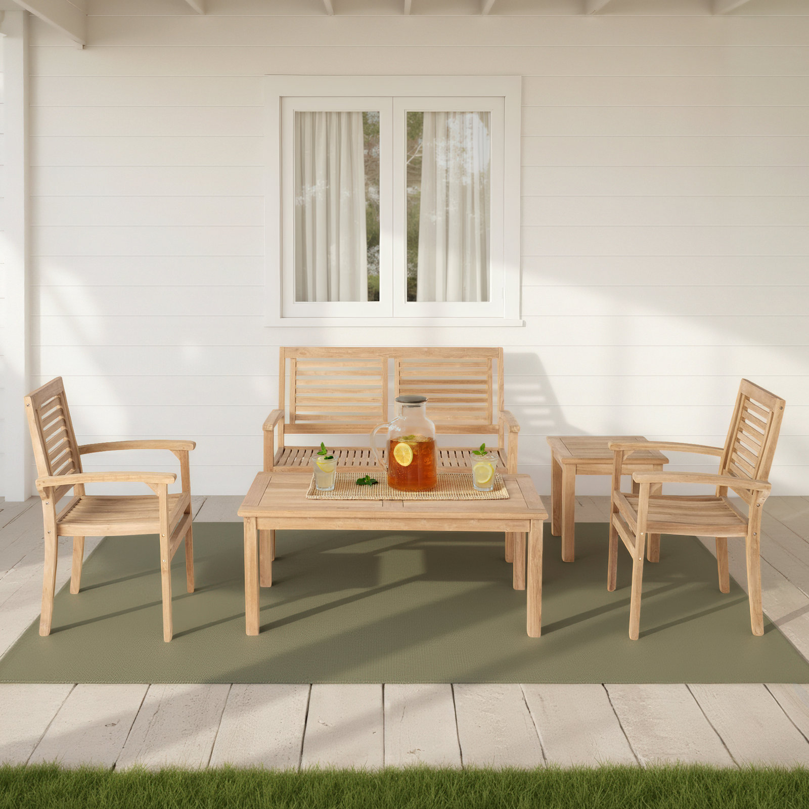 48" Teak Patio Dining Set