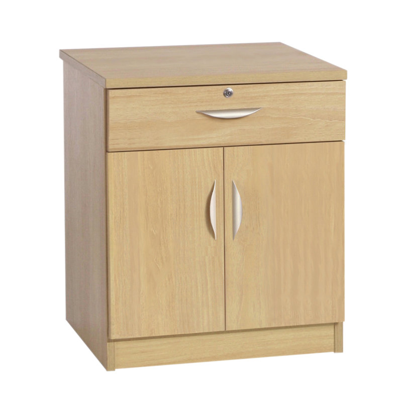 Brend 2 -Door 1 -Drawer Storage Cabinet, Classic Oak