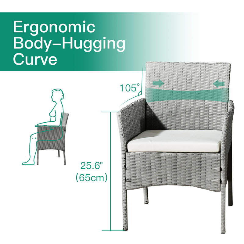 Wagram Rattan Wicker Seating Group with Cushions
