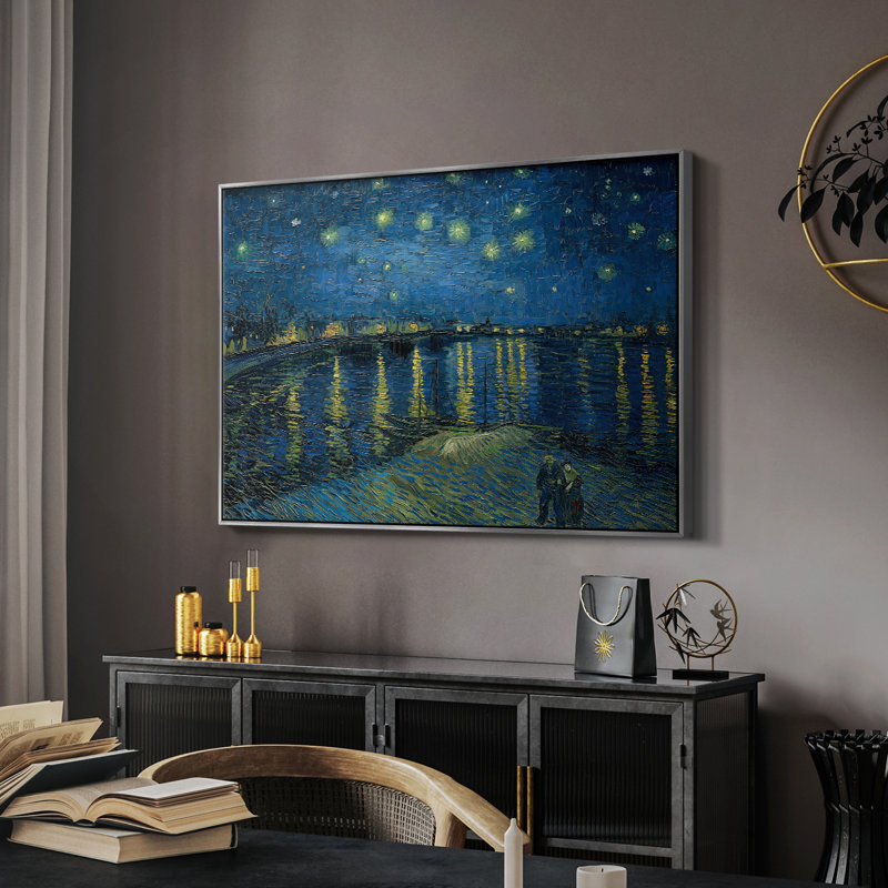 Nuit étoilée au-dessus du rhône, 1888 - Vincent van Gogh, toile tendue avec châssis, 26 x 40, Argent