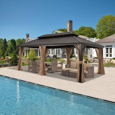 Aluminum Patio Gazebo Permanent Hardtop Gazebos