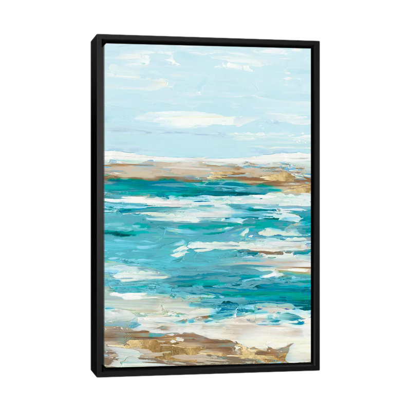 «Sea Side II» sur toile, H 26 po x l 18 po x P 1,5 po, Toile encadrée noire, Pas de tapis