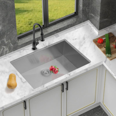 26  Undermount Sink - 26"X18"X9" Undermount Stainless Steel Kitchen Sink 18 Gauge 9  Deep Single Bowl Kitchen Sink Basin