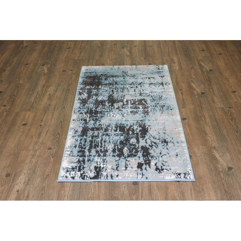 Tapis intérieur/extérieur bleu Whitley, 3 pi x 5 pi