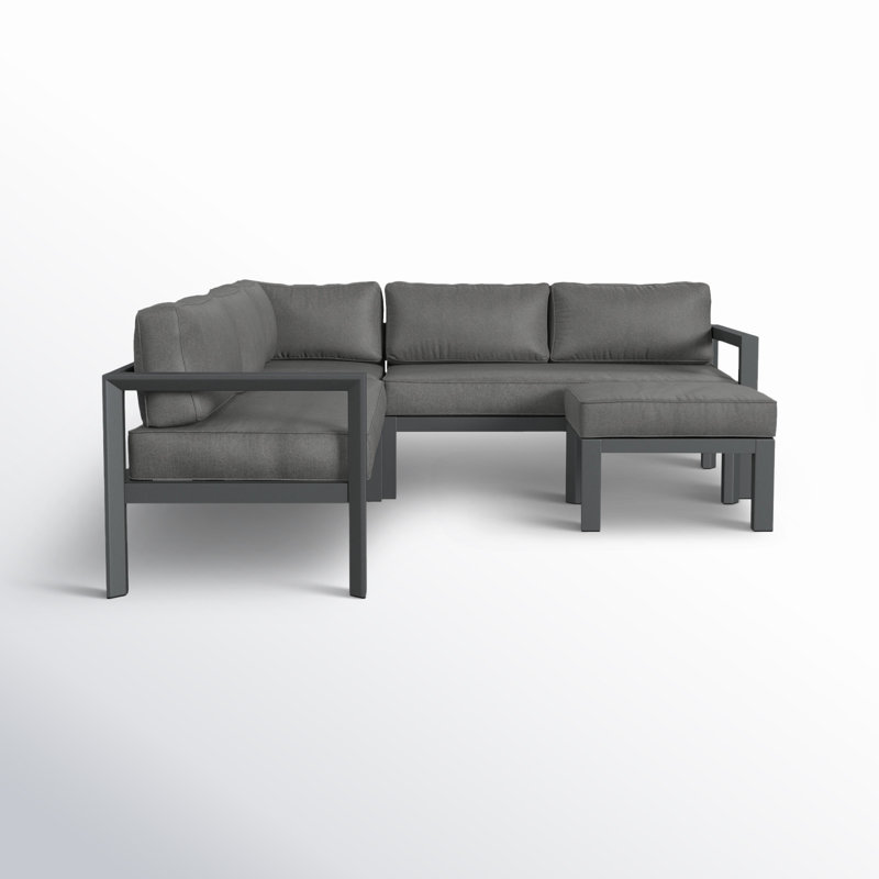 Greyson Metal 5 - Person Sectional with Ottoman