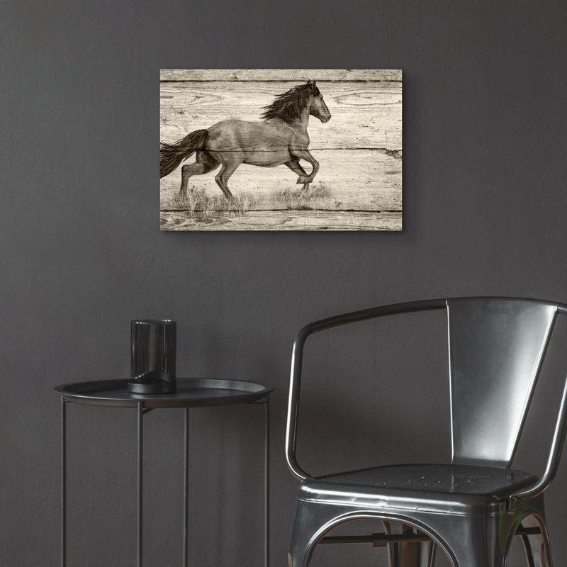«Woodgrain Antiques 01» par Gordon Semmens, art mural en verre acrylique, 24 po x 16 po, H 16 po x l 24 po x P 0,2 po