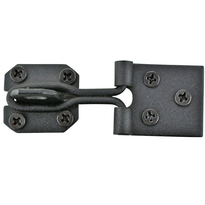 3-Inch Black Wrought Iron Hasp Door Lock