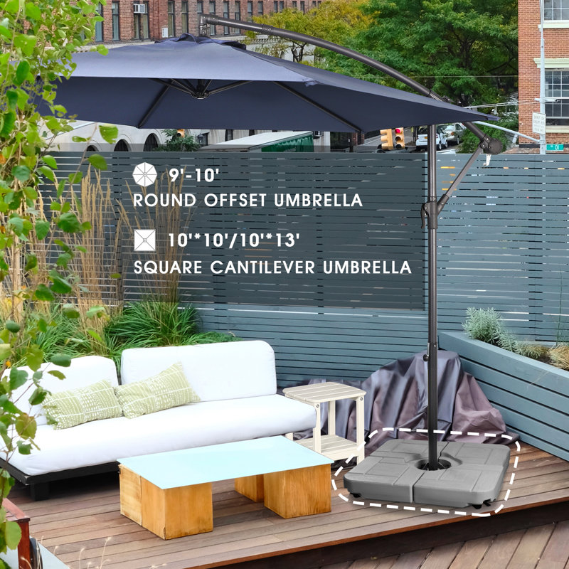 185 lb Base de parasol en plastique, Gris