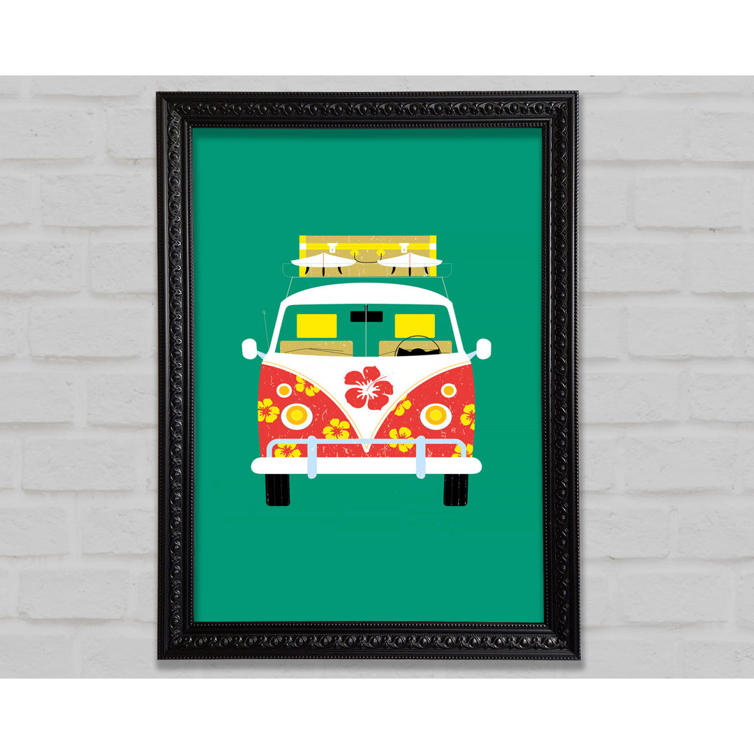 VW Camper Van Holiday Time Gerahmter Druck