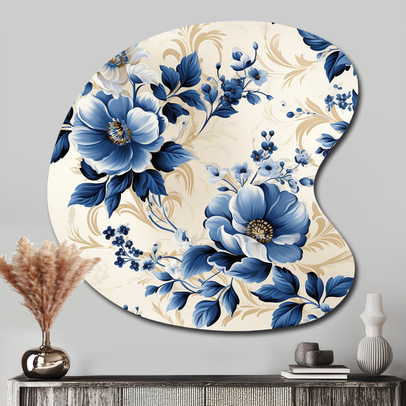 Bromley - art mural asymétrique en métal à motif floral, H 33 po x l 33 po x P 1 po