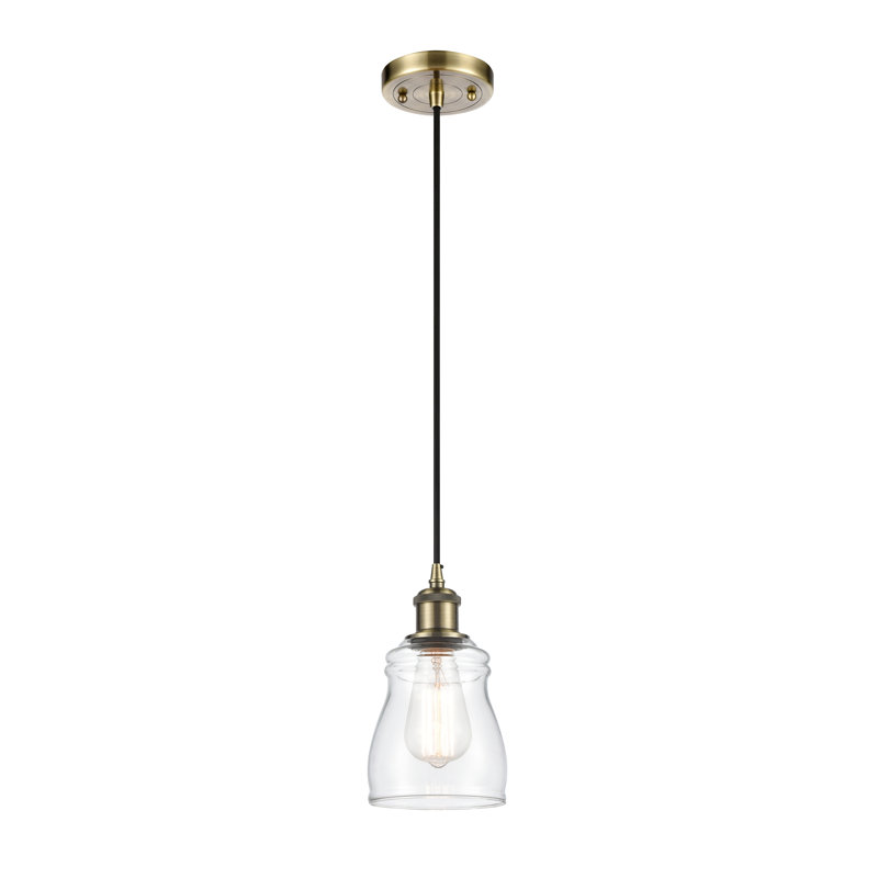 Luminaire suspendu conique à 1 lumière Coulombe, Grainé, DEL