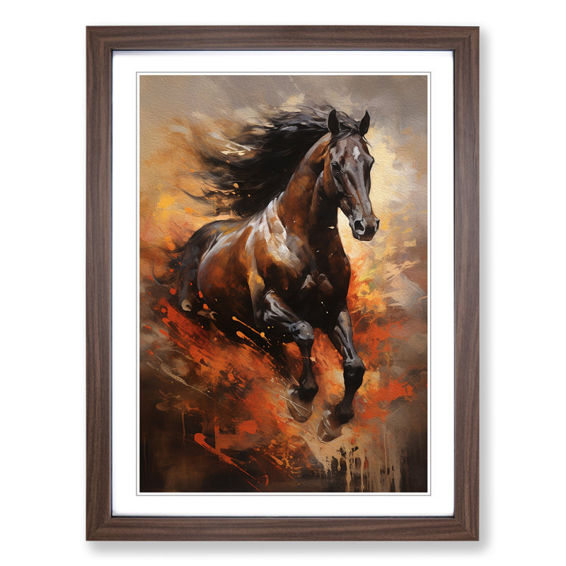 Horse Action Painting - Framed Print