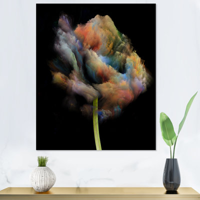 Blooming Multicolor Fractal Flower VIII - Modern Canvas Artwork