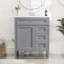 Meuble-lavabo de 30 po avec lavabo supérieur, meuble-lavabo moderne avec 2 tiroirs et tiroir escamotable, meuble-lavabo simple