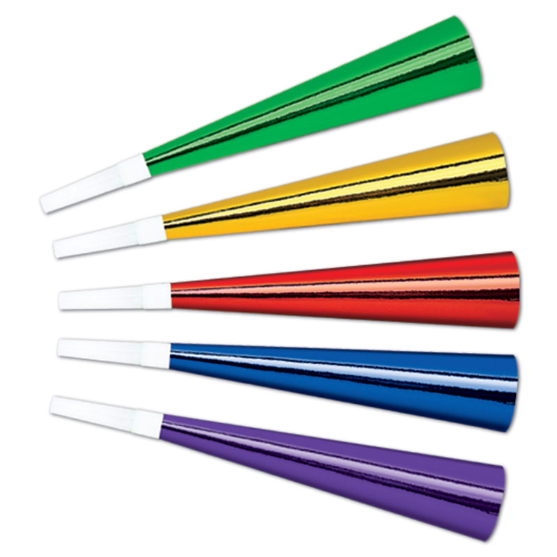 Cornes en aluminium - 9 po - paquet de 100, Blanc / bleu / jaune / rouge / mauve