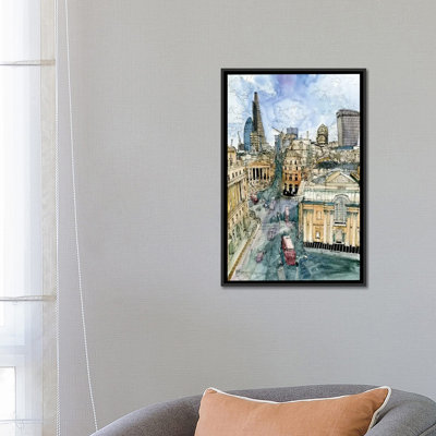 « city scene iii », reproduction de peinture à l’aquarelle sur toile