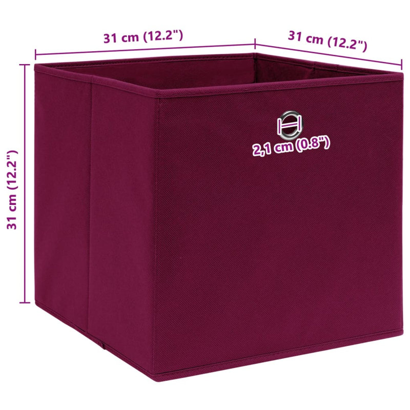 Rebrilliant Fabric Decorative Bin, Dark Red