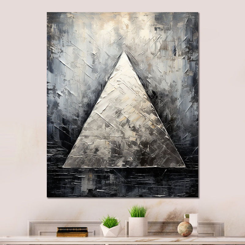 " Triangle Trance Shimmering Silver ", 20" H x 12" W x 1" D