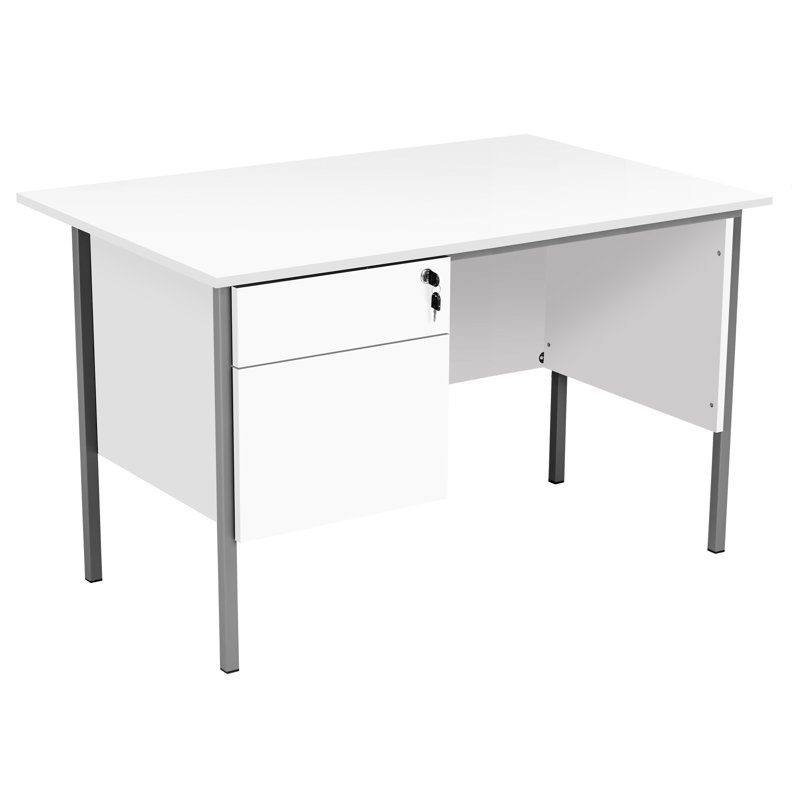 Gumesindo Metal Base Writing Desk, Beech, 72.5cm H x 120cm W x 75cm D