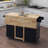 Kitchen Island With Spice Rack, Towel Rack And Extensible Solid Wood Table Top-144231344