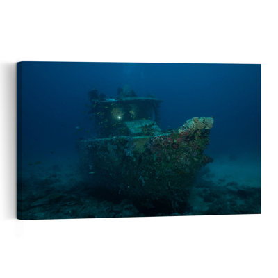 Sunken Shipwreck Discovery Contemporary Ocean Wall Art Print