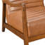 Chaise d'appoint moderne avec similicuir brun et base en bois d'hévéa massif teinté
