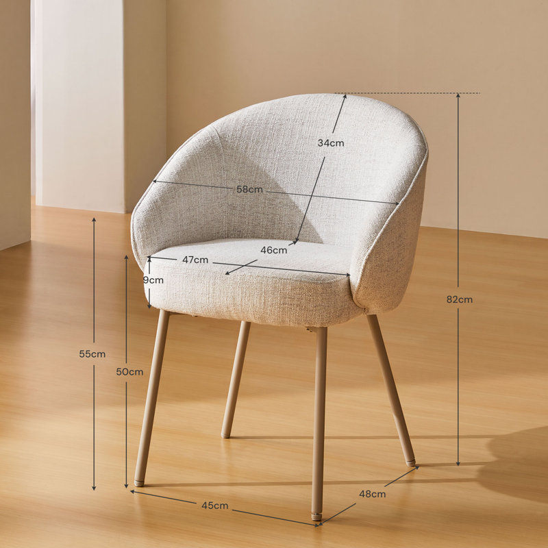 Upholstered Armchair, White, 2