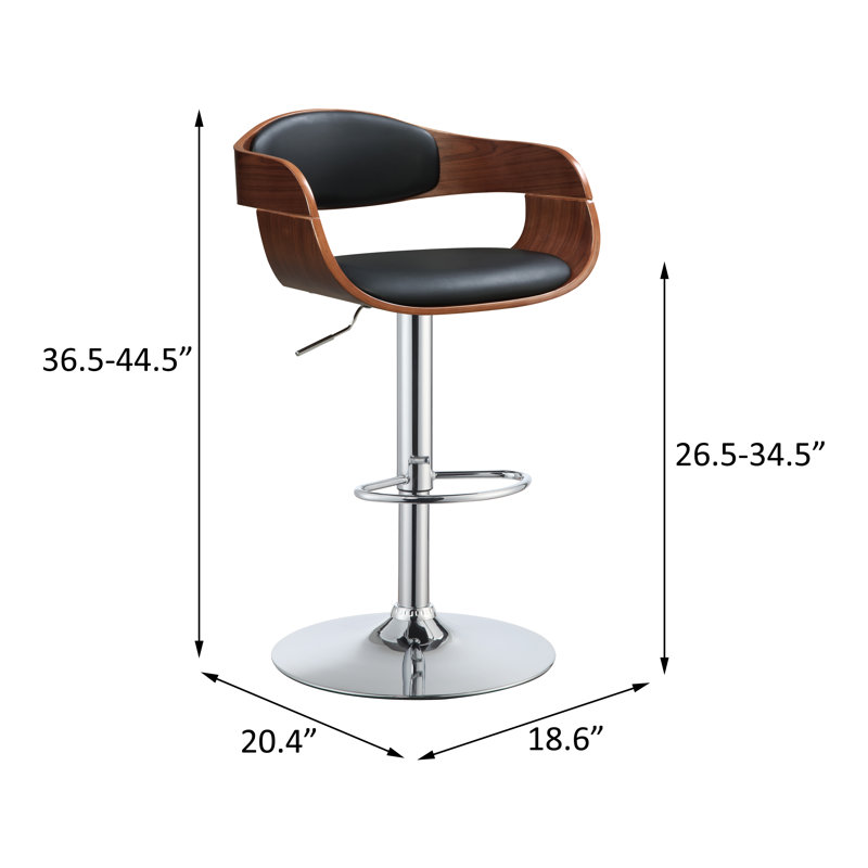 Huldar Swivel Upholstered Adjustable Height Counter Stool