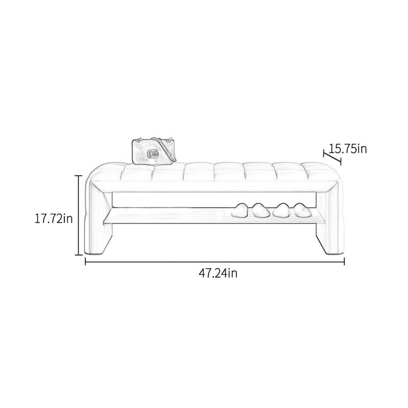 10 Pair Shoe Storage Bench, Cream